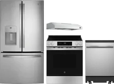 4 Piece Package Includes Refrigerator, Range, Hood And Dishwasher