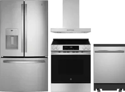 4 Piece Package Includes Refrigerator, Range, Hood And Dishwasher