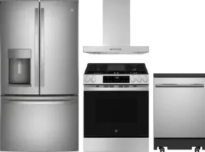 4 Piece Package Includes Refrigerator, Range, Hood And Dishwasher