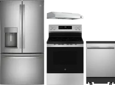4 Piece Package Includes Refrigerator, Range, Hood And Dishwasher