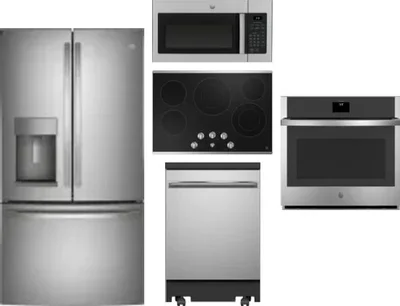 5 Piece Package Includes Refrigerator, Cooktop, Wall Oven, Microwave And Dishwasher