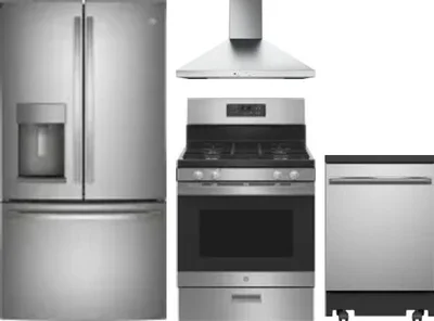 4 Piece Package Includes Refrigerator, Range, Hood And Dishwasher