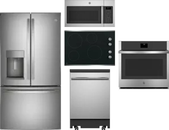 5 Piece Package Includes Refrigerator, Cooktop, Wall Oven, Microwave And Dishwasher