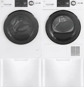 Side by Side Washer & Dryer Set on Pedestals