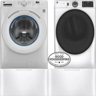 Side by Side Washer & Dryer Set on Pedestals