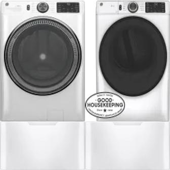 Side by Side Washer & Dryer Set on Pedestals
