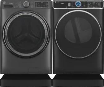Side by Side Washer & Dryer Set on Risers