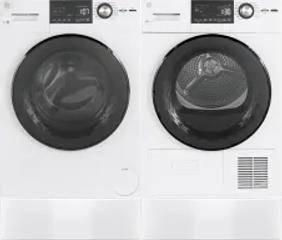 Side by Side Washer & Dryer Set on Risers