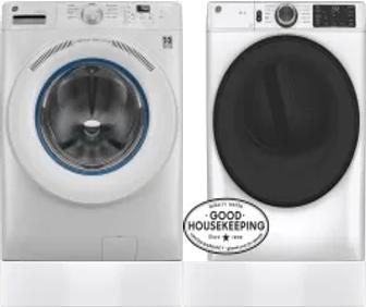 Side by Side Washer & Dryer Set on Risers