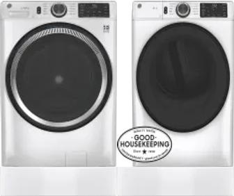 Side by Side Washer & Dryer Set on Risers