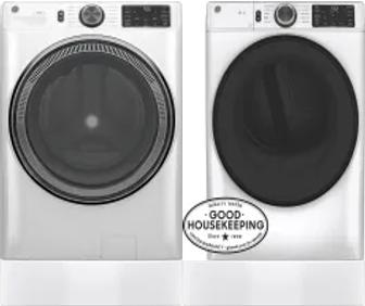 Side by Side Washer & Dryer Set on Risers