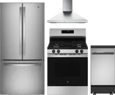 4 Piece Package Includes Refrigerator, Range, Hood And Dishwasher