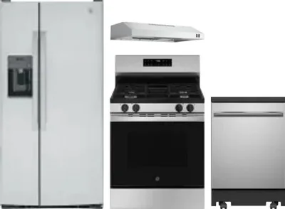 4 Piece Package Includes Refrigerator, Range, Hood And Dishwasher