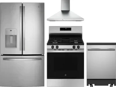 4 Piece Package Includes Refrigerator, Range, Hood And Dishwasher