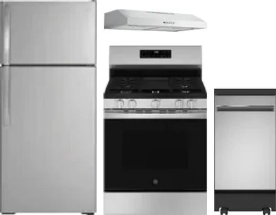 4 Piece Package Includes Refrigerator, Range, Hood And Dishwasher