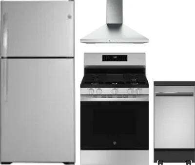 4 Piece Package Includes Refrigerator, Range, Hood And Dishwasher