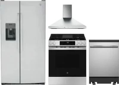 4 Piece Package Includes Refrigerator, Range, Hood And Dishwasher