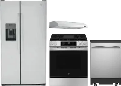 4 Piece Package Includes Refrigerator, Range, Hood And Dishwasher