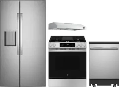 4 Piece Package Includes Refrigerator, Range, Hood And Dishwasher