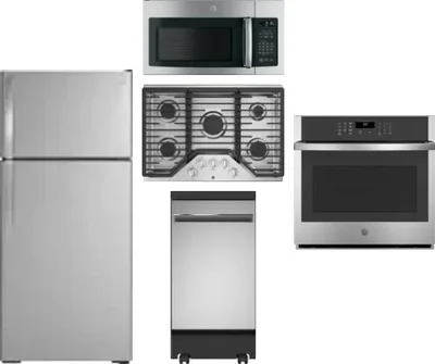 5 Piece Package Includes Refrigerator, Cooktop, Wall Oven, Microwave And Dishwasher