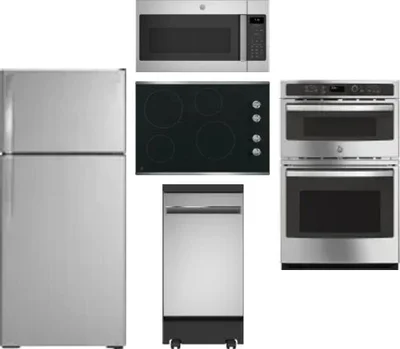 5 Piece Package Includes Refrigerator, Cooktop, Wall Oven, Microwave And Dishwasher