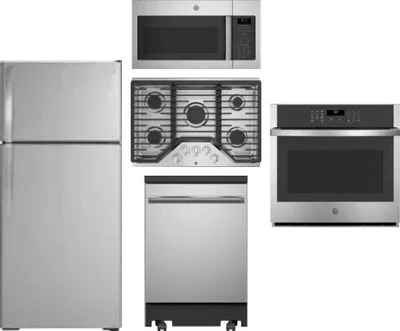 5 Piece Package Includes Refrigerator, Cooktop, Wall Oven, Microwave And Dishwasher