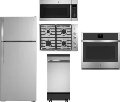 5 Piece Package Includes Refrigerator, Cooktop, Wall Oven, Microwave And Dishwasher
