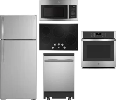5 Piece Package Includes Refrigerator, Cooktop, Wall Oven, Microwave And Dishwasher