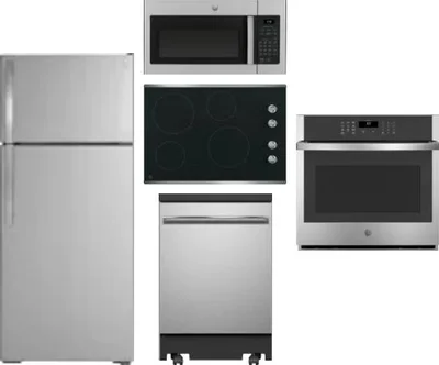 5 Piece Package Includes Refrigerator, Cooktop, Wall Oven, Microwave And Dishwasher