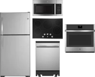 5 Piece Package Includes Refrigerator, Cooktop, Wall Oven, Microwave And Dishwasher