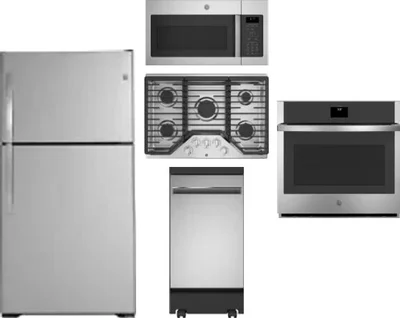 5 Piece Package Includes Refrigerator, Cooktop, Wall Oven, Microwave And Dishwasher