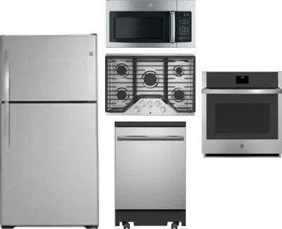 5 Piece Package Includes Refrigerator, Cooktop, Wall Oven, Microwave And Dishwasher
