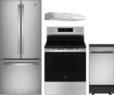 4 Piece Package Includes Refrigerator, Range, Hood And Dishwasher