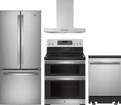 4 Piece Package Includes Refrigerator, Range, Hood And Dishwasher