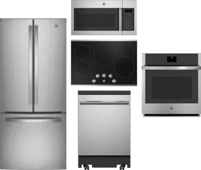 5 Piece Package Includes Refrigerator, Cooktop, Wall Oven, Microwave And Dishwasher