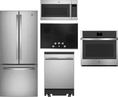5 Piece Package Includes Refrigerator, Cooktop, Wall Oven, Microwave And Dishwasher