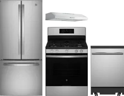 4 Piece Package Includes Refrigerator, Range, Hood And Dishwasher