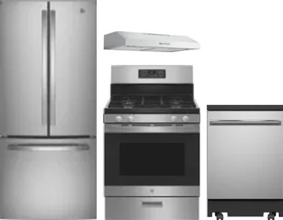 4 Piece Package Includes Refrigerator, Range, Hood And Dishwasher
