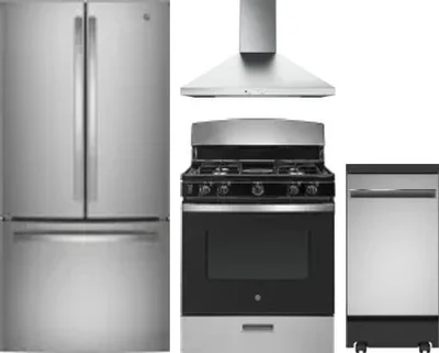 4 Piece Package Includes Refrigerator, Range, Hood And Dishwasher