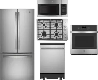 5 Piece Package Includes Refrigerator, Cooktop, Wall Oven, Microwave And Dishwasher