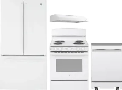 4 Piece Package Includes Refrigerator, Range, Hood And Dishwasher
