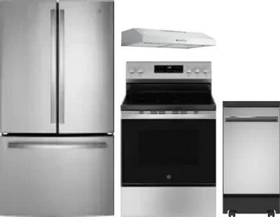 4 Piece Package Includes Refrigerator, Range, Hood And Dishwasher
