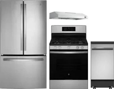 4 Piece Package Includes Refrigerator, Range, Hood And Dishwasher