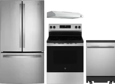 4 Piece Package Includes Refrigerator, Range, Hood And Dishwasher