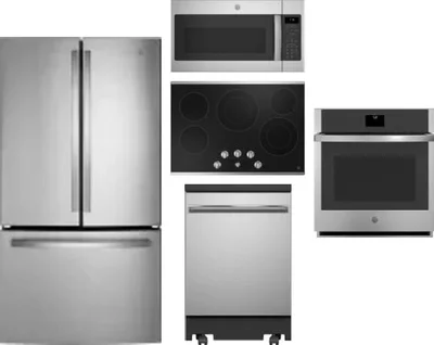 5 Piece Package Includes Refrigerator, Cooktop, Wall Oven, Microwave And Dishwasher