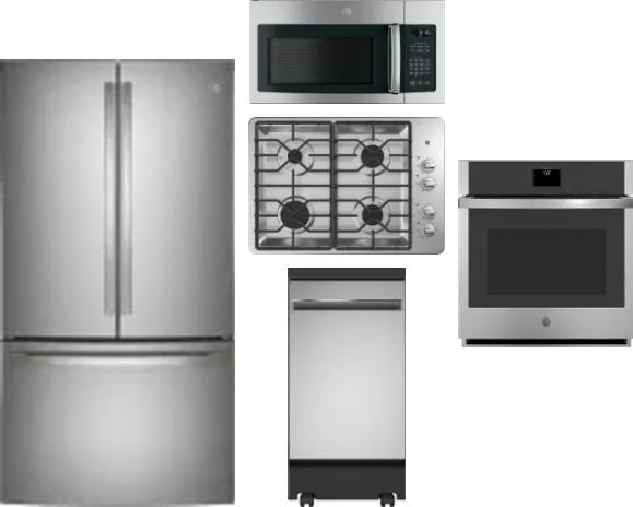 5 Piece Package Includes Refrigerator, Cooktop, Wall Oven, Microwave And Dishwasher