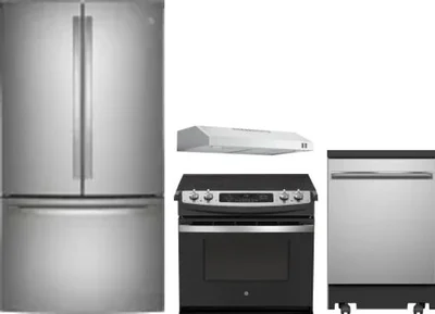 4 Piece Package Includes Refrigerator, Range, Hood And Dishwasher