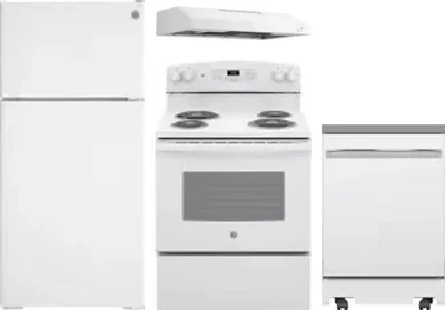 4 Piece Package Includes Refrigerator, Range, Hood And Dishwasher