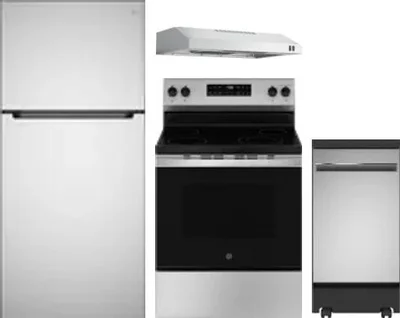 4 Piece Package Includes Refrigerator, Range, Hood And Dishwasher