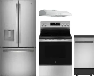 4 Piece Package Includes Refrigerator, Range, Hood And Dishwasher